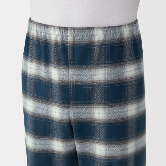 Piżama męska flanelowa w kratę granatowa