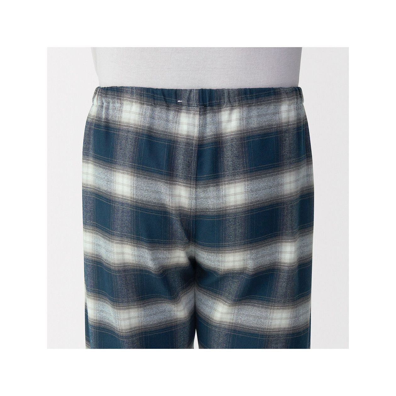 Piżama męska flanelowa w kratę granatowa