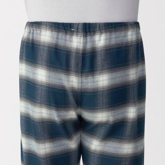 Piżama męska flanelowa w kratę granatowa