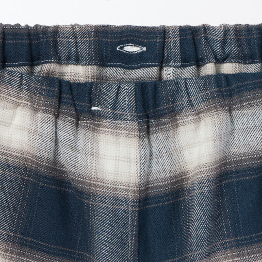 Piżama męska flanelowa w kratę granatowa