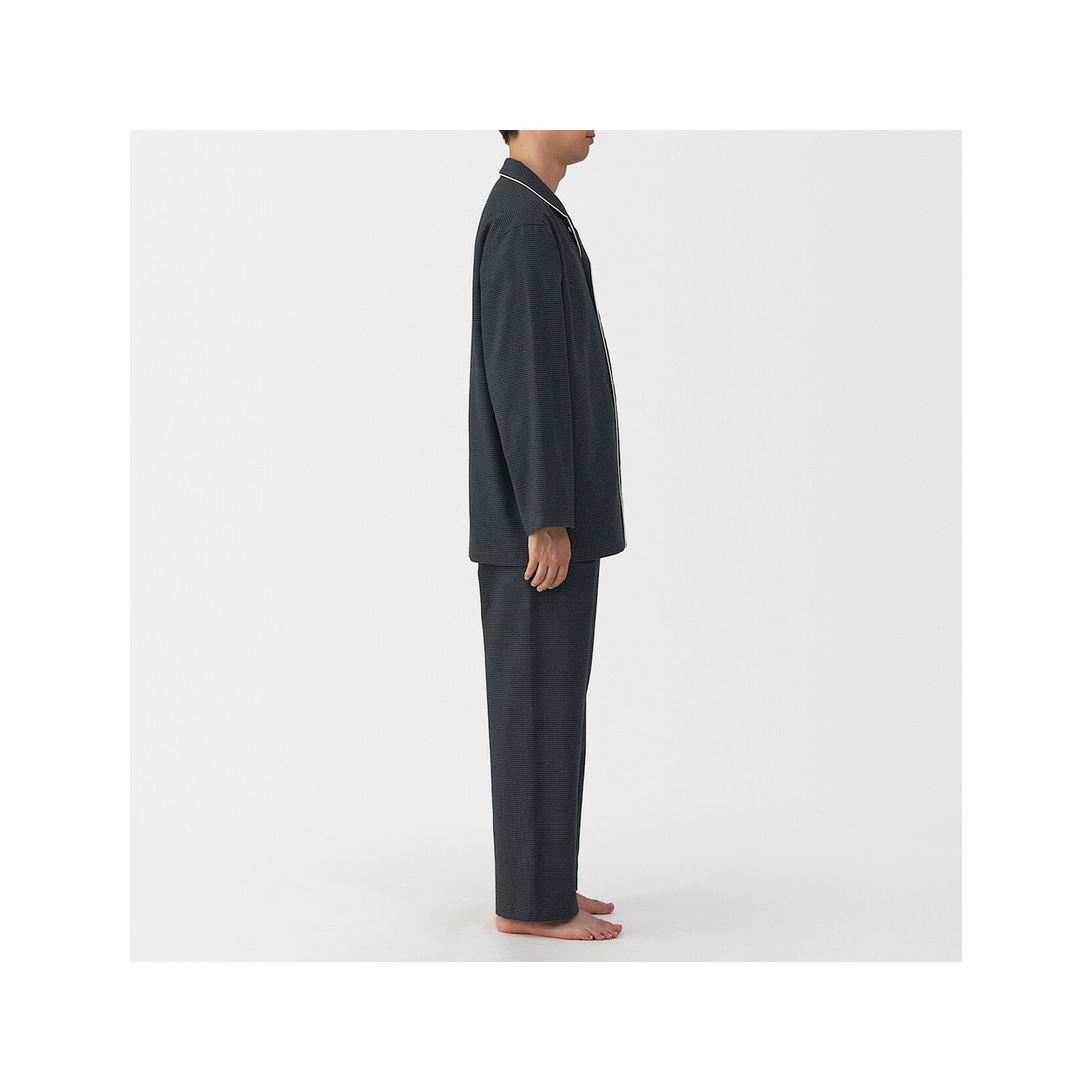 Piżama męska flanelowa w pepitkę szara