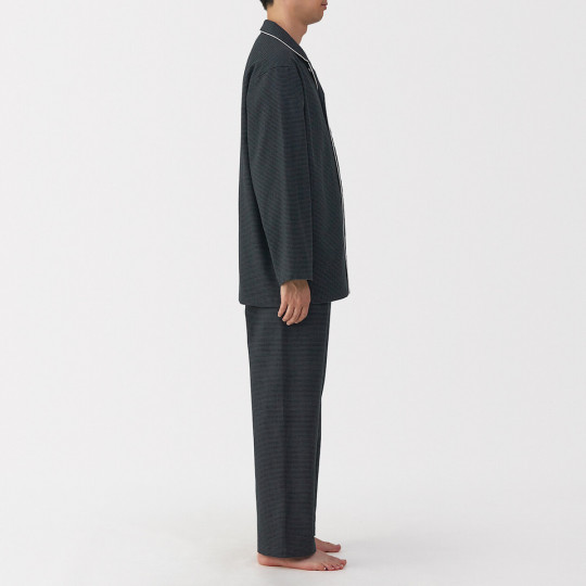 Piżama męska flanelowa w pepitkę szara