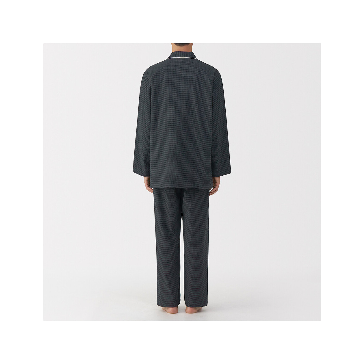 Piżama męska flanelowa w pepitkę szara