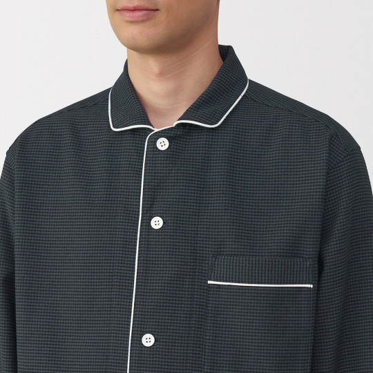 Piżama męska flanelowa w pepitkę szara