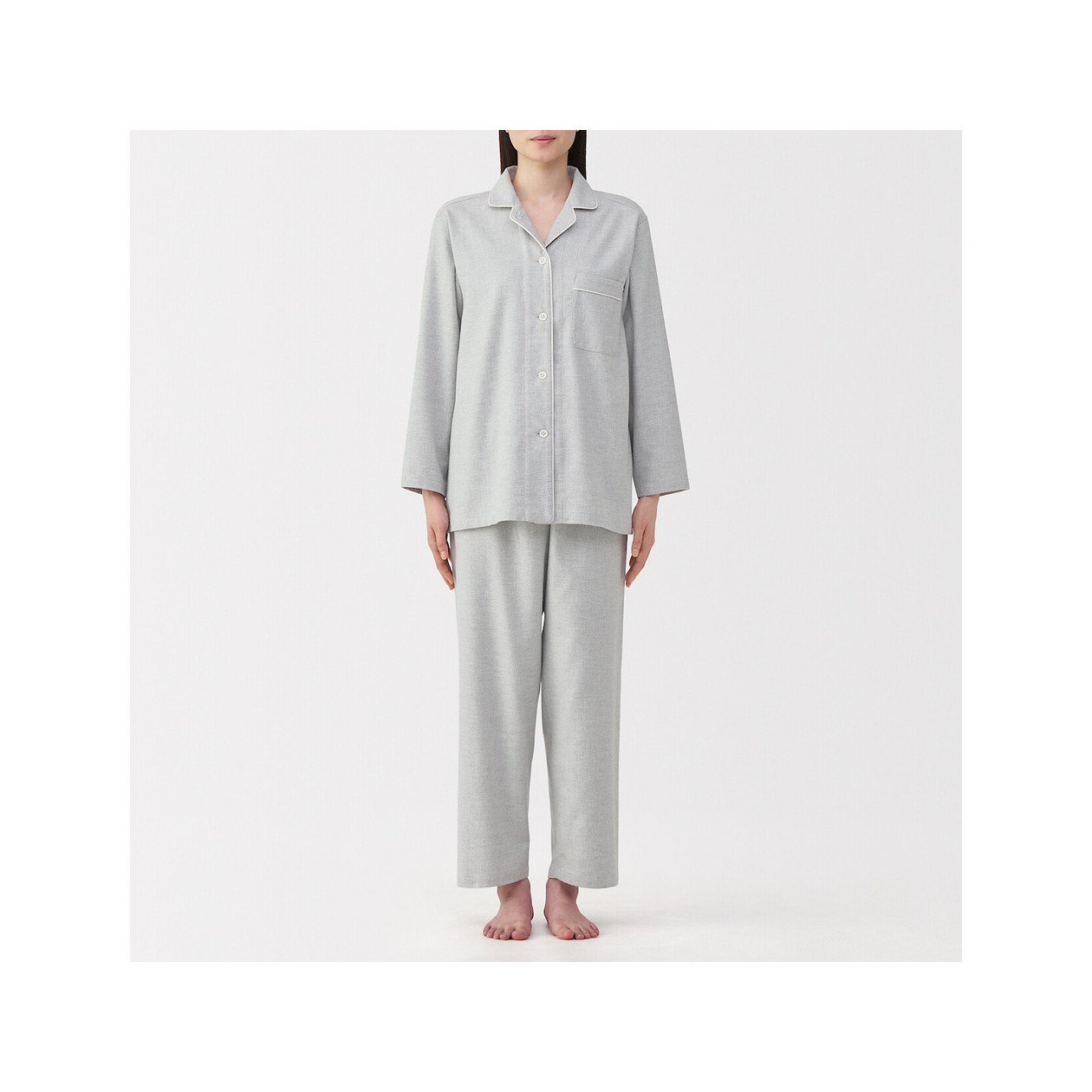 Piżama damska flanelowa szara