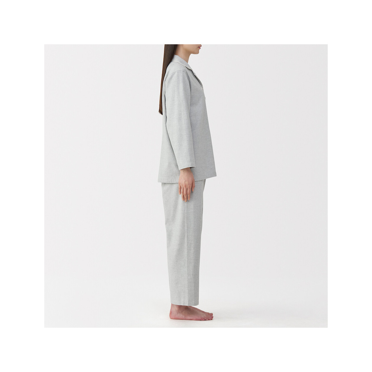 Piżama damska flanelowa szara