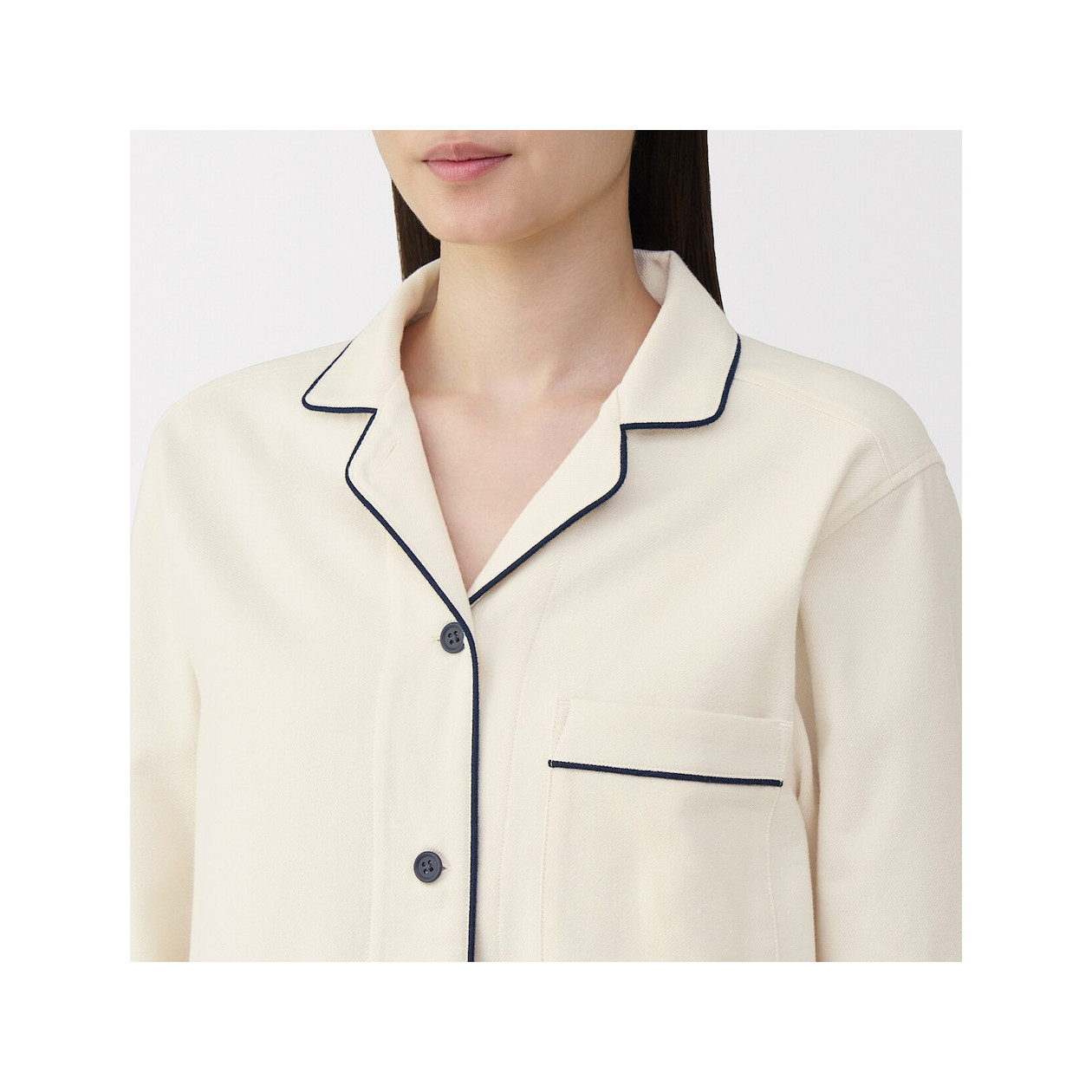 Piżama damska flanelowa kremowa