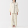 Piżama damska flanelowa kremowa