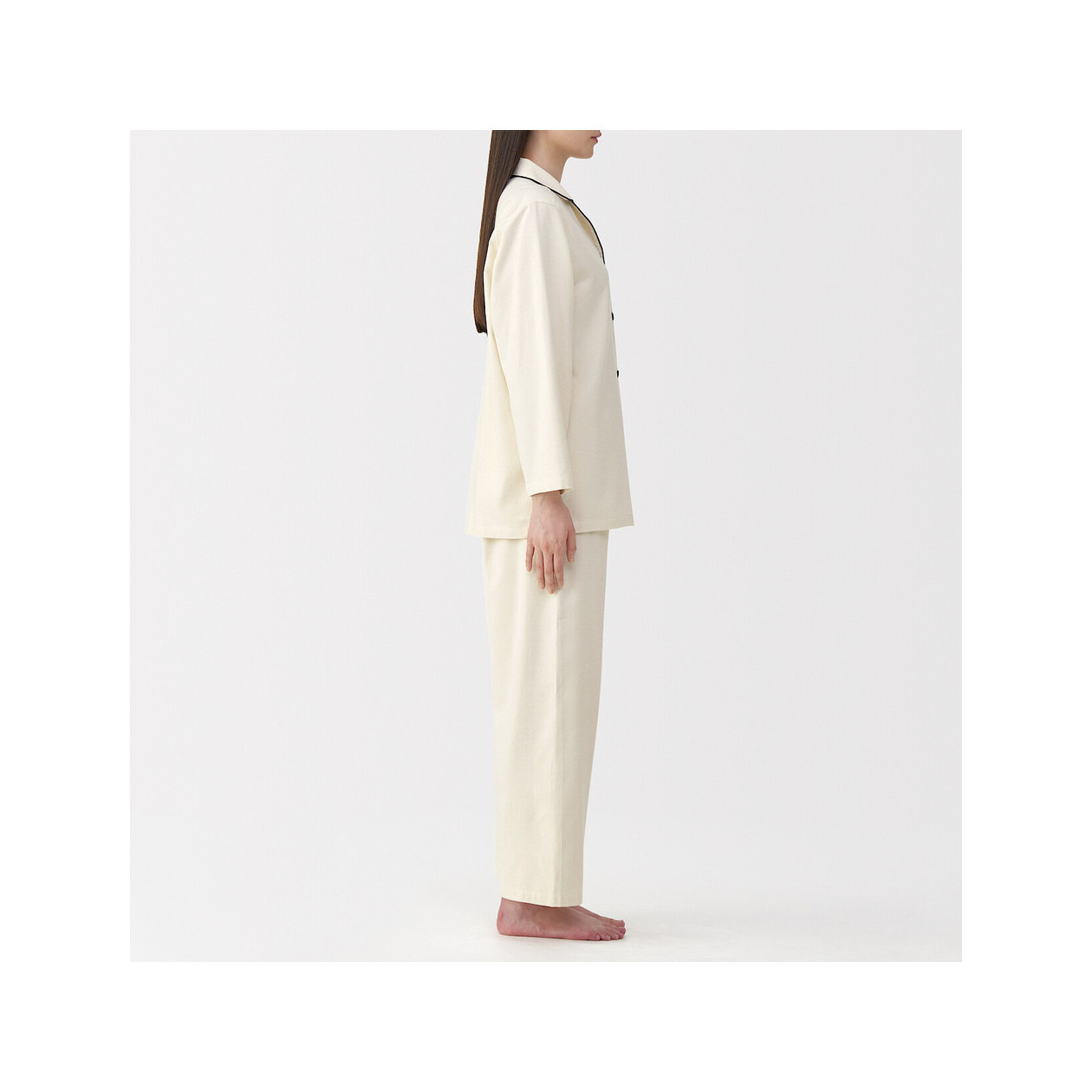 Piżama damska flanelowa kremowa