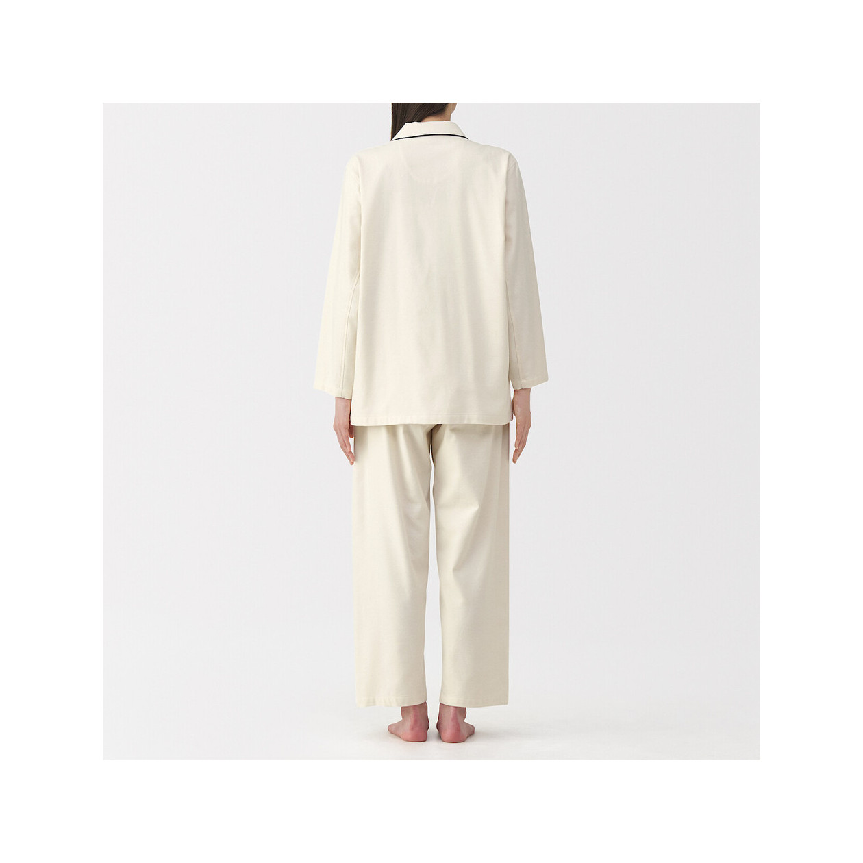 Piżama damska flanelowa kremowa