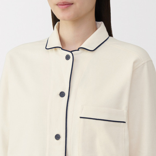 Piżama damska flanelowa kremowa