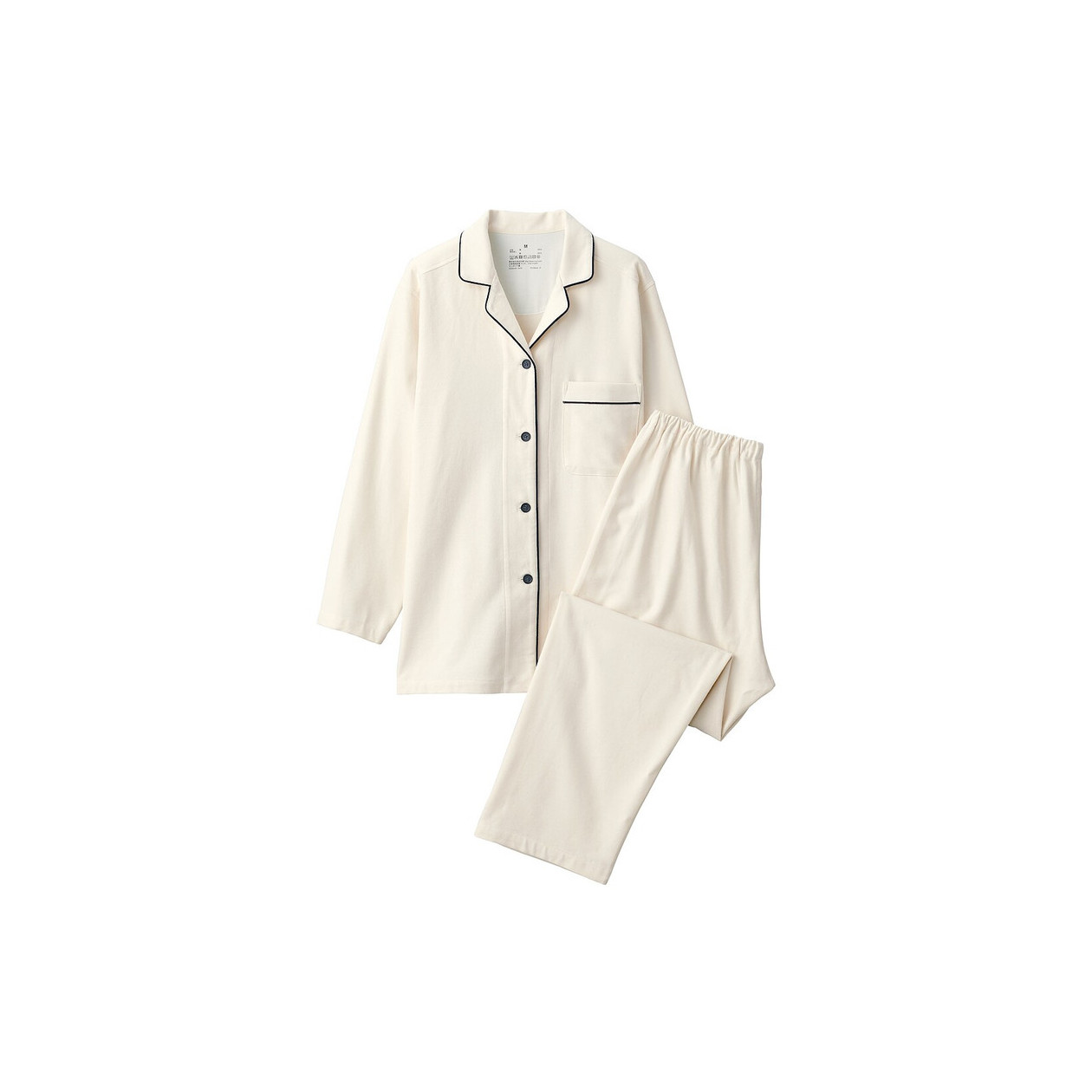 Piżama damska flanelowa kremowa