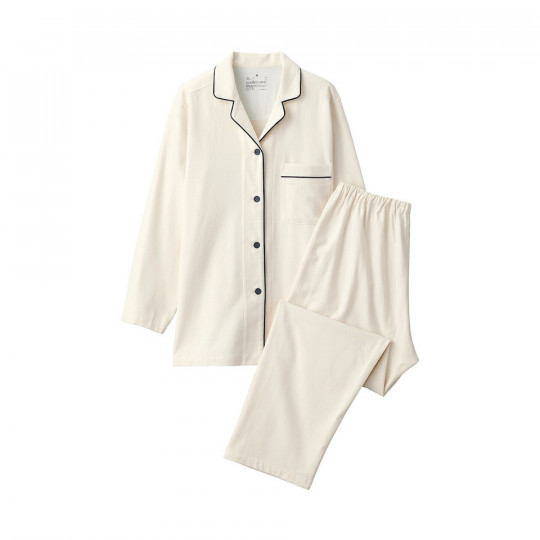Piżama damska flanelowa kremowa
