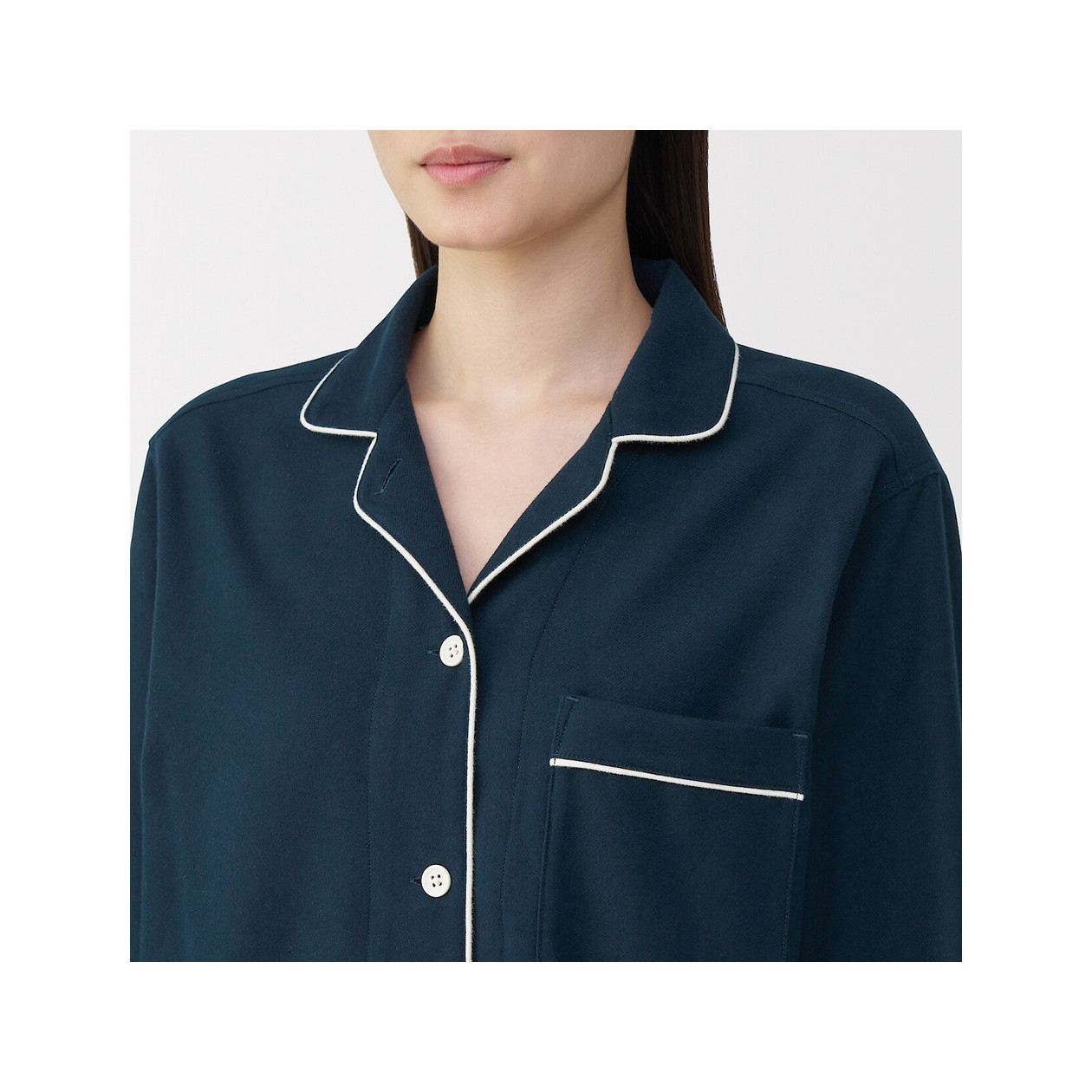 Piżama damska flanelowa granatowa