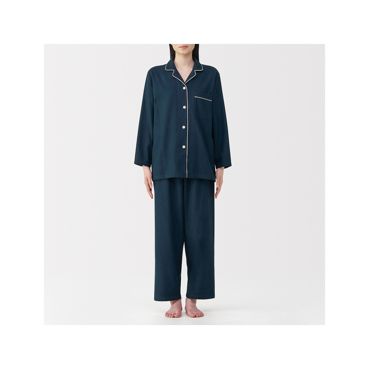 Piżama damska flanelowa granatowa