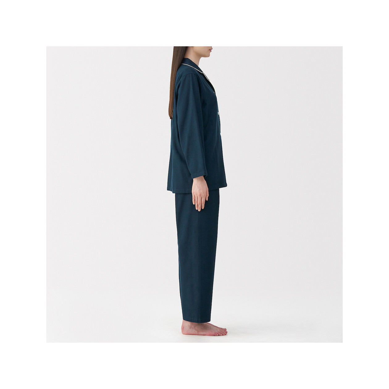Piżama damska flanelowa granatowa