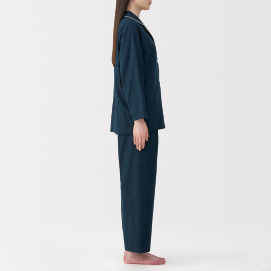 Piżama damska flanelowa granatowa