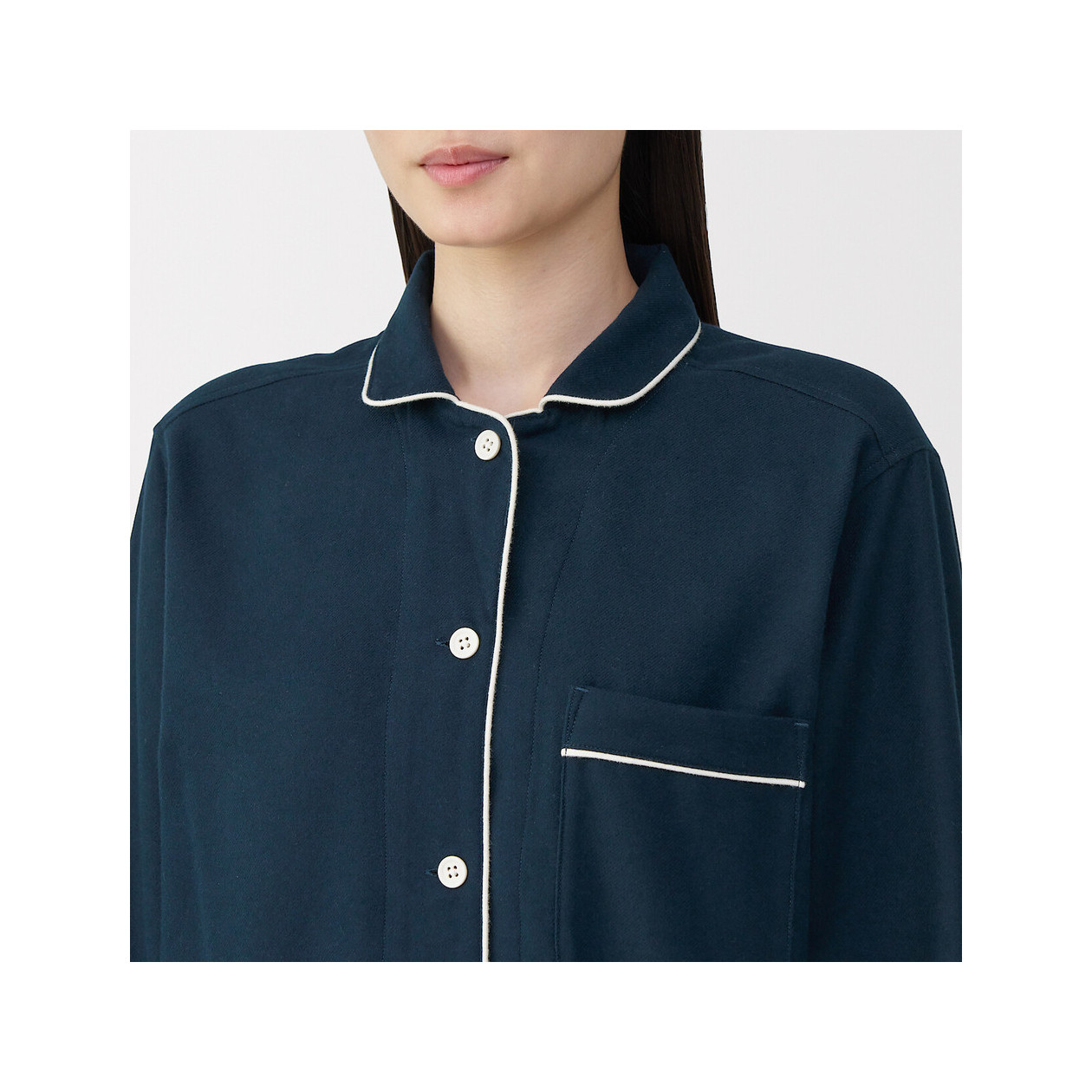 Piżama damska flanelowa granatowa