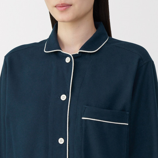 Piżama damska flanelowa granatowa