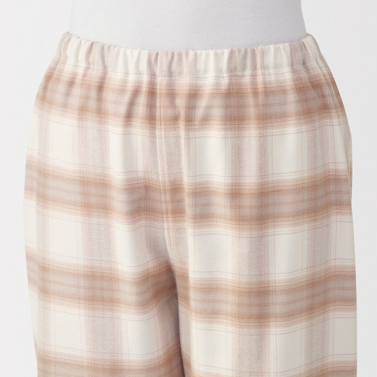 Piżama damska flanelowa w kratę różowa