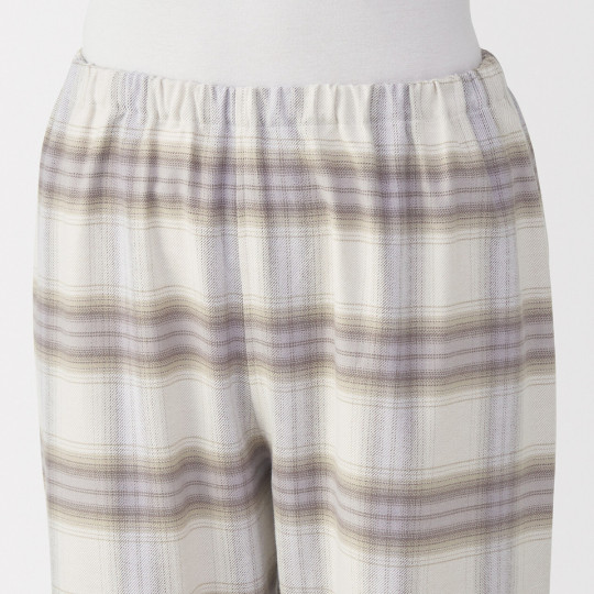 Piżama damska flanelowa w kratę brązowa