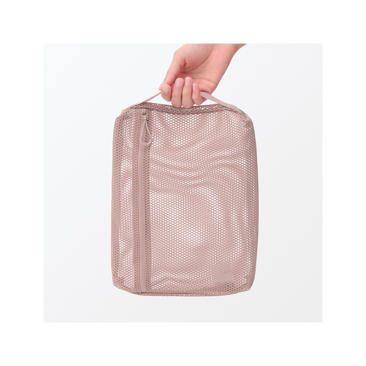 Saszetka z miekkiej siatki różowa L
