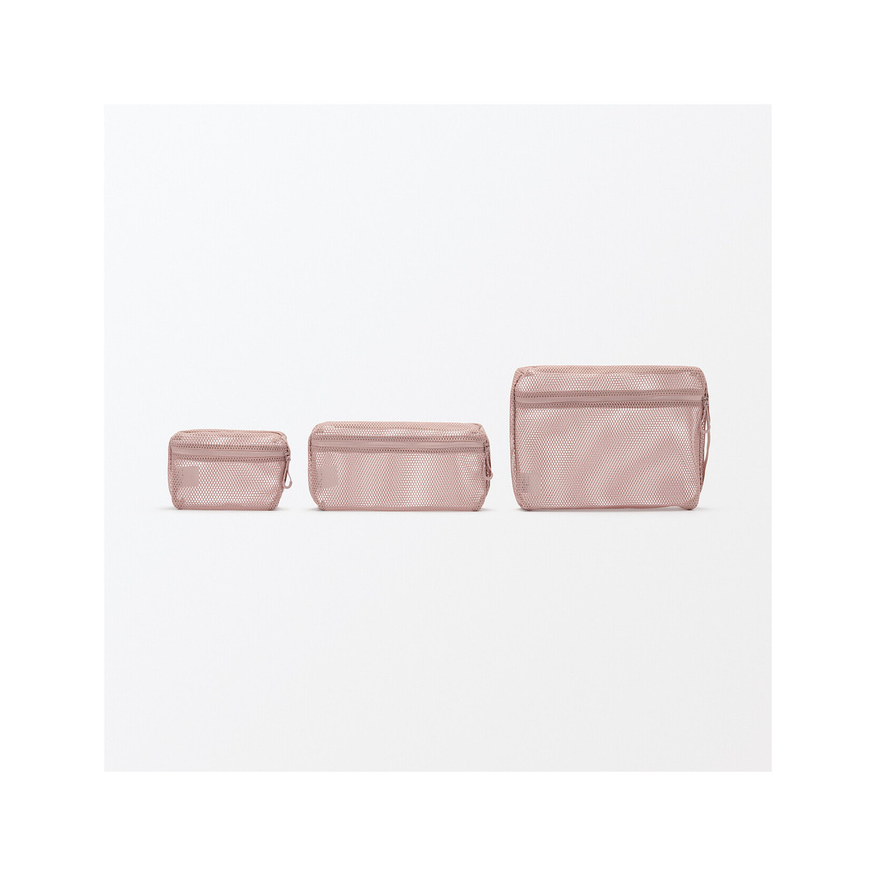 Saszetka z miekkiej siatki różowa L