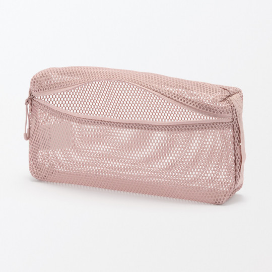 Saszetka z miekkiej siatki różowa M