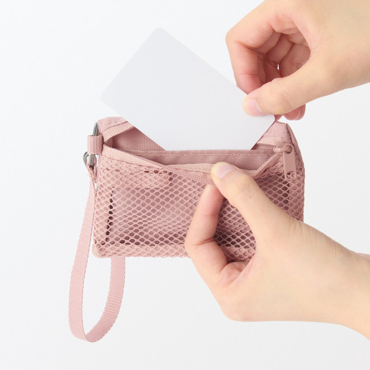 Saszetka / portfel z siatki różowa