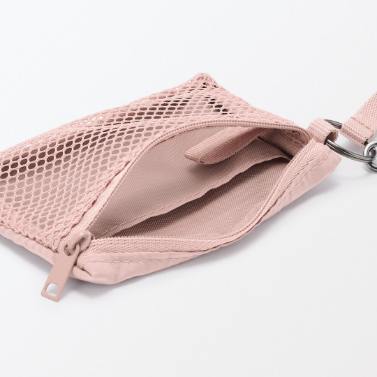 Saszetka / portfel z siatki różowa