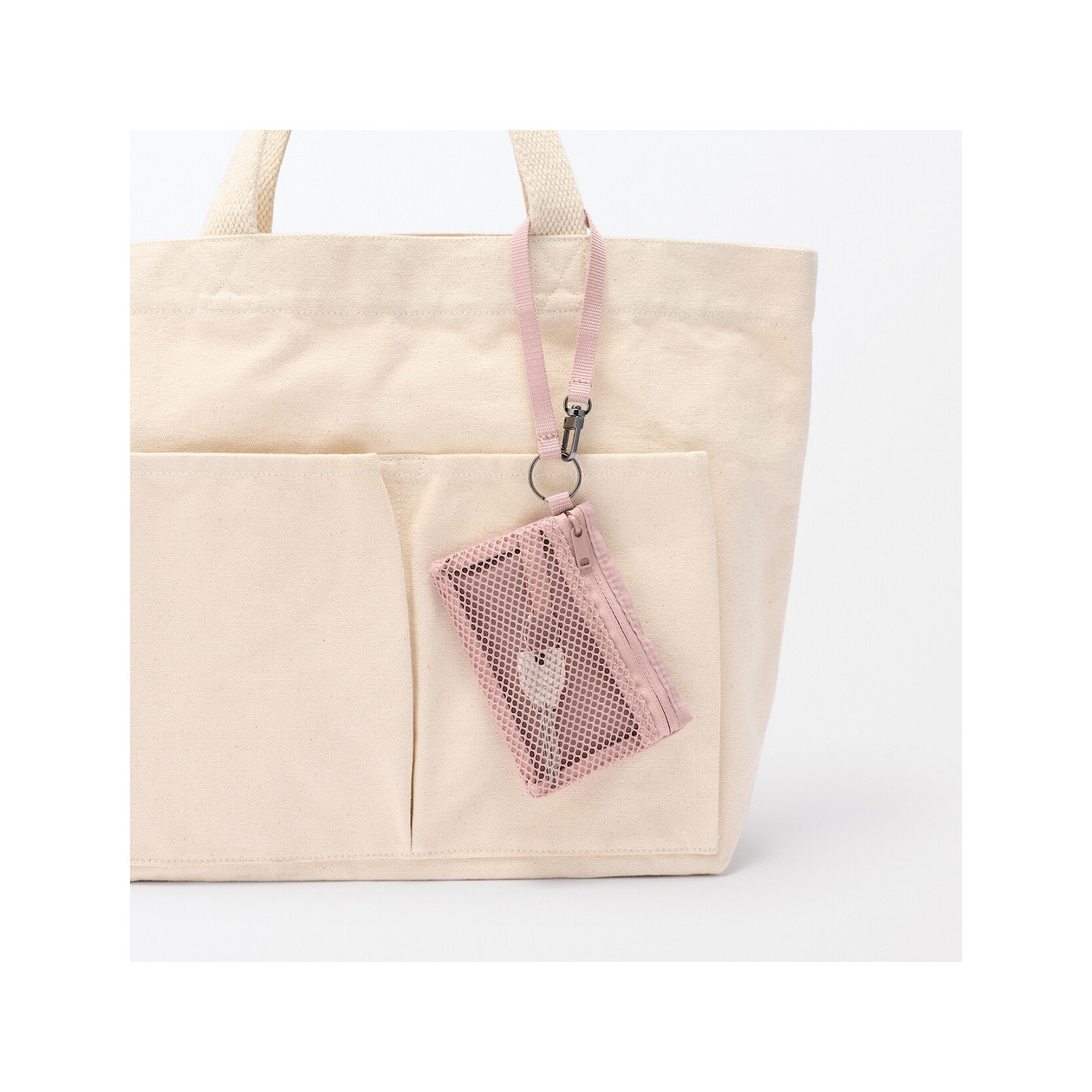 Saszetka / portfel z siatki różowa