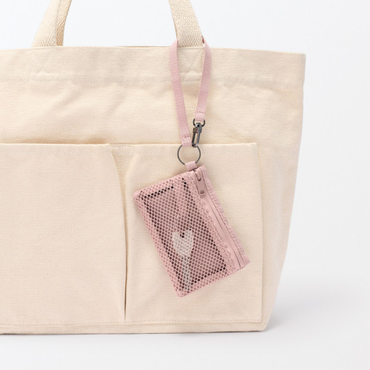 Saszetka / portfel z siatki różowa