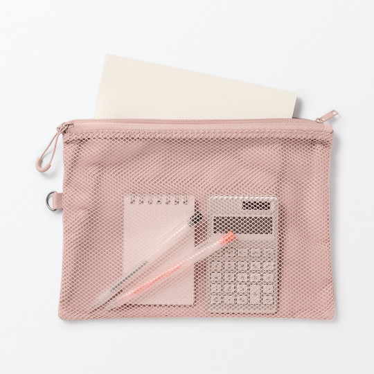 Saszetka z siatki L różowa