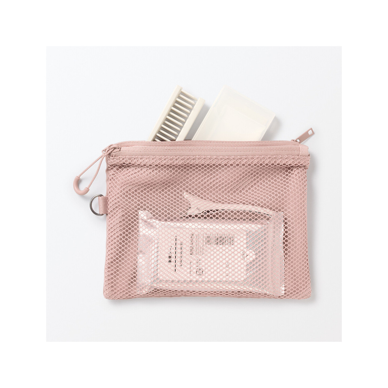 Saszetka z siatki M różowa