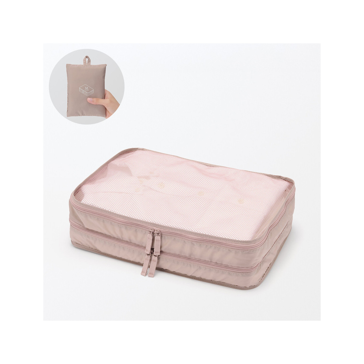 Organizer podróżny do walizki podwójny różowy M