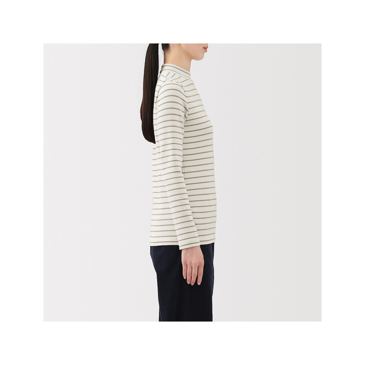 Półgolf bawełniany w paski czarny