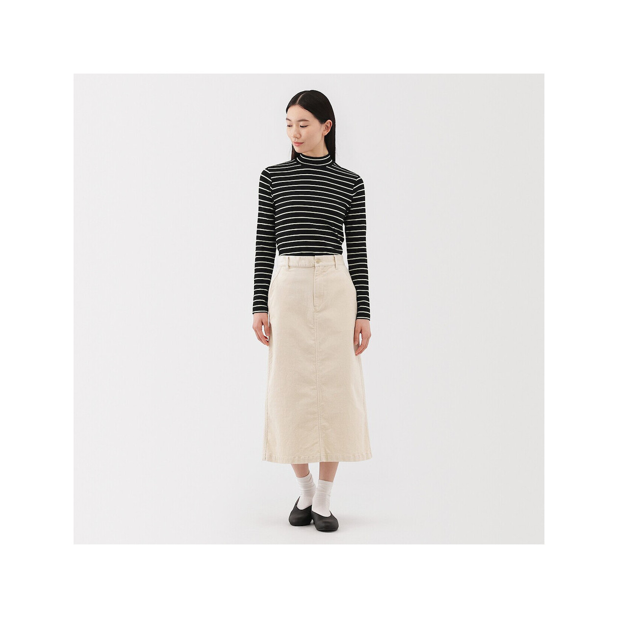 Półgolf bawełniany w paski czarny