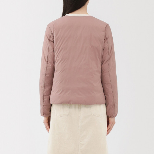 Lekka kurtka puchowa bez kołnierza beżowa