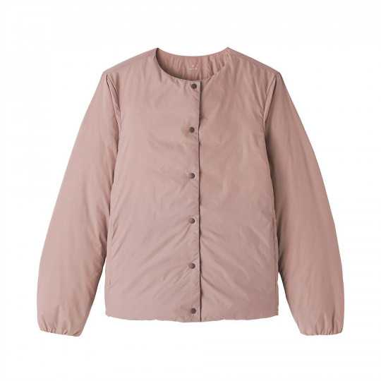 Lekka kurtka puchowa bez kołnierza różowa