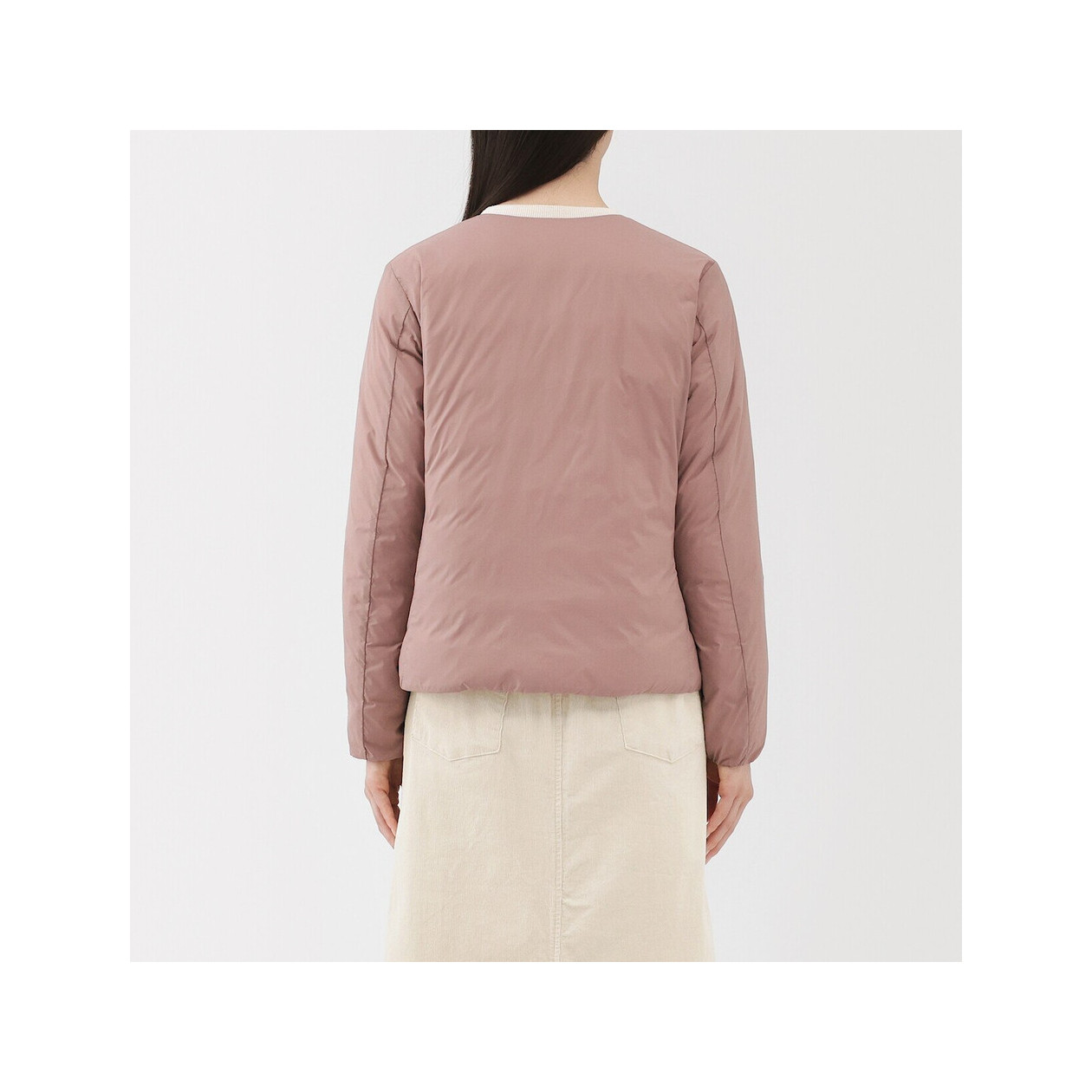 Lekka kurtka puchowa bez kołnierza brązowa