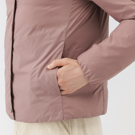 Lekka kurtka puchowa bez kołnierza brązowa