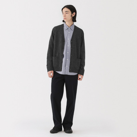 Kardigan wełniany grafitowy