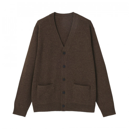 Kardigan wełniany brązowy