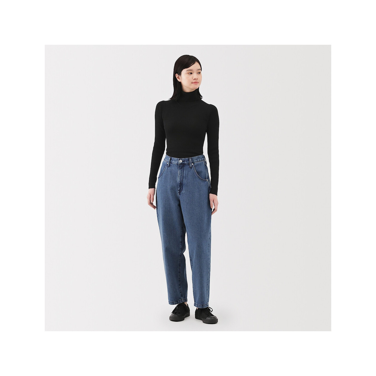 Golf niegryzący wełniany w prążki czarny