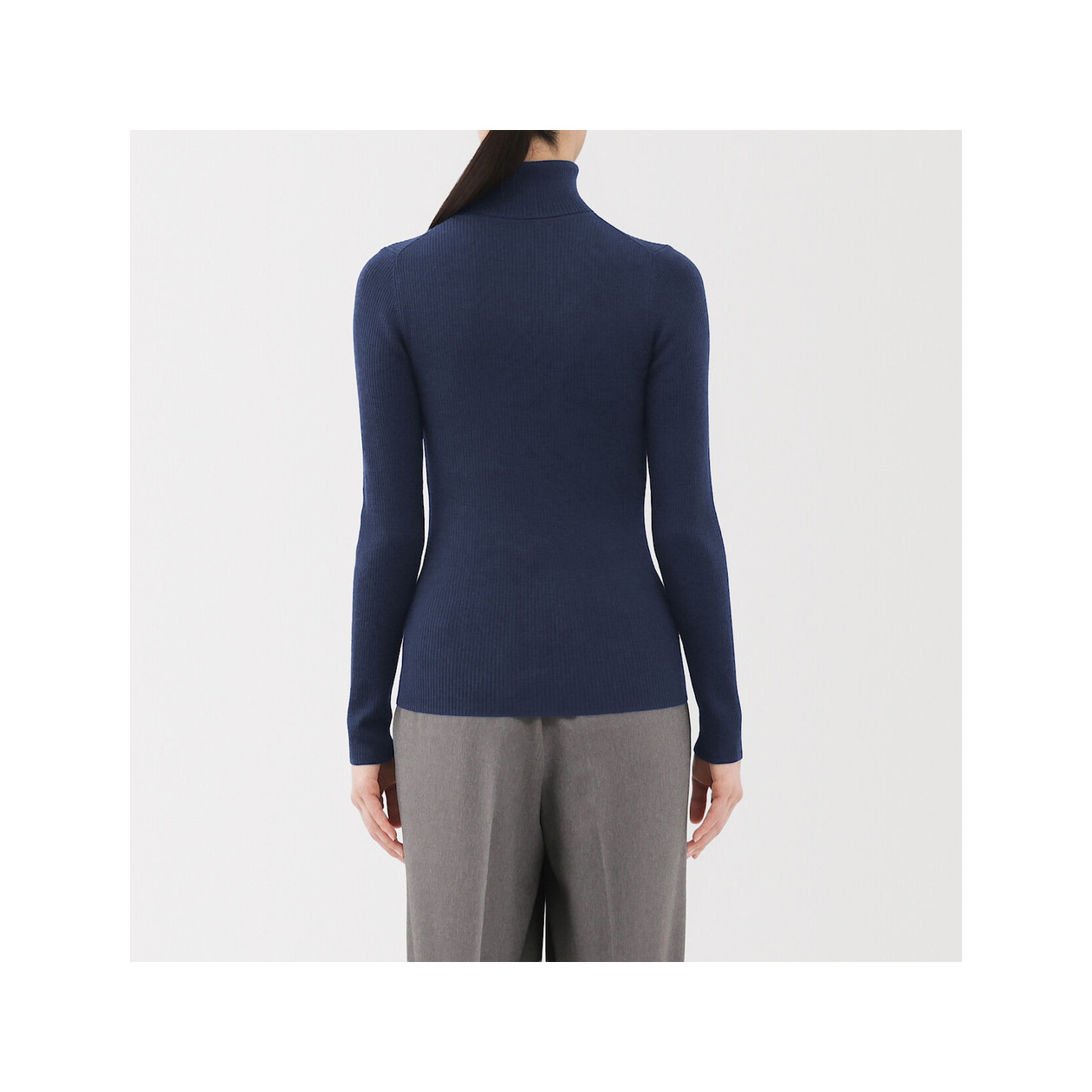 Golf niegryzący wełniany w prążki czarny