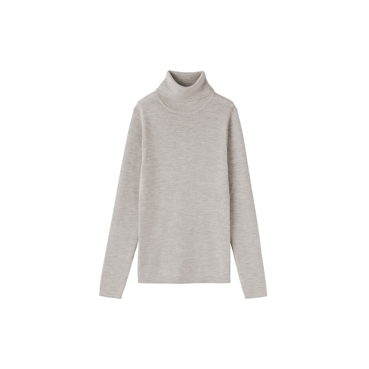 Golf niegryzący wełniany w prążki beżowy