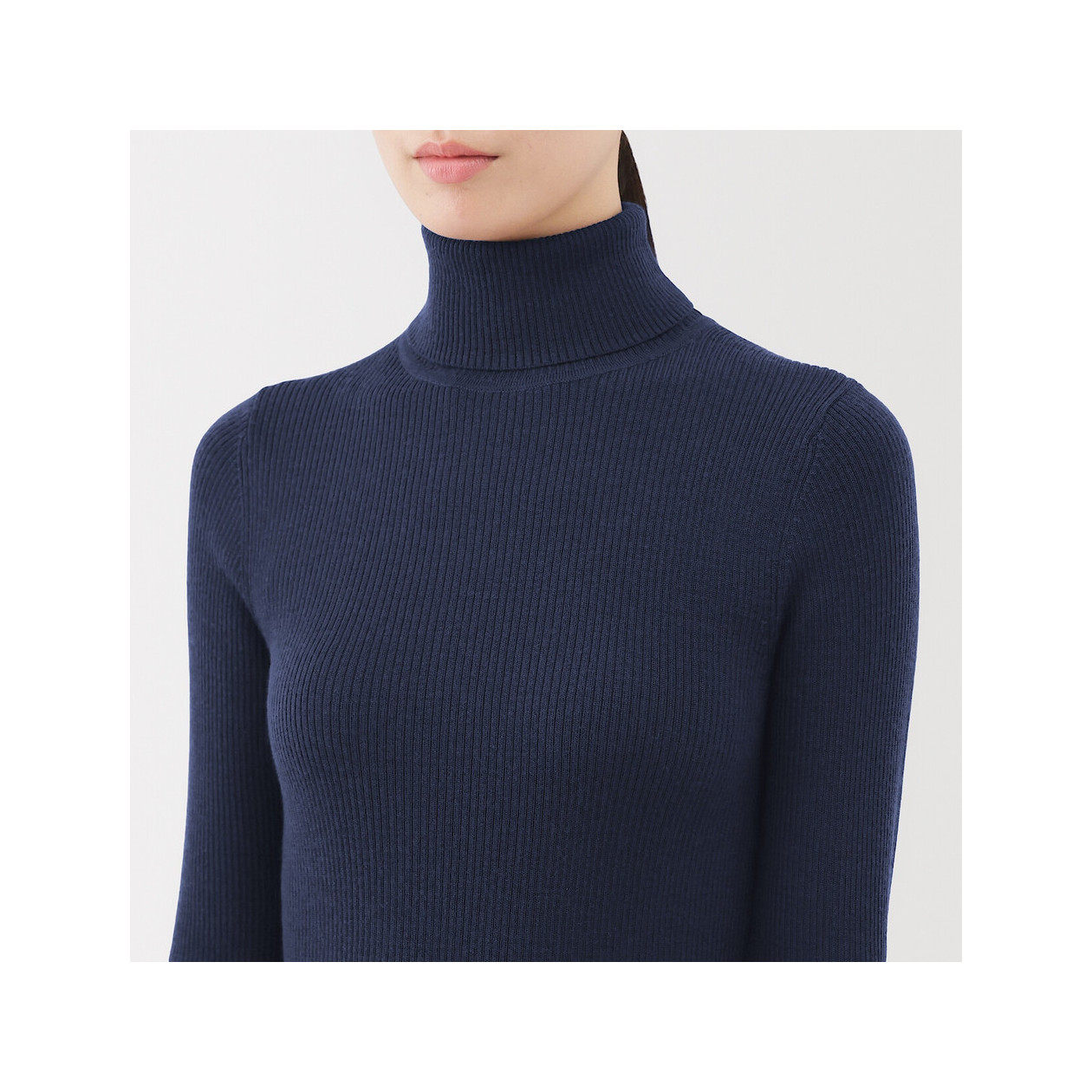 Golf niegryzący wełniany w prążki czerwony