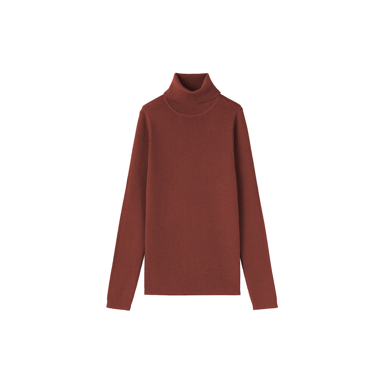 Golf niegryzący wełniany w prążki czerwony