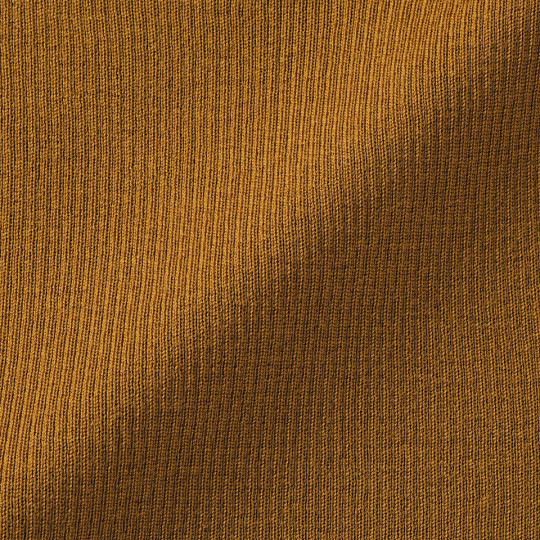 Golf niegryzący wełniany w prążki musztardowy