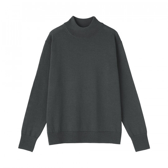 Półgolf niegryzący wełniany ciemnoszary